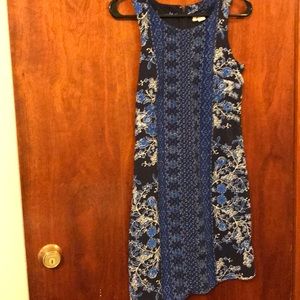 Navy patterned mini dress